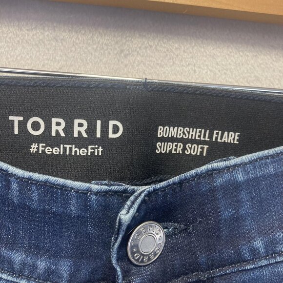Torrid Bombshell Flare Jeans Womens 26S Dark Wash Super Soft Stretch High Rise - Picture 4 of 16